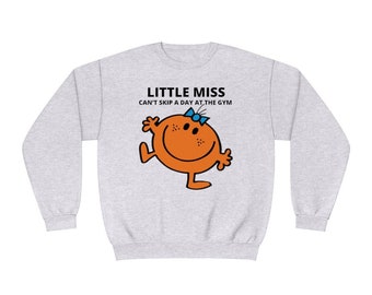 80's Inspired Little Miss Gym Hoodie | Gift for Her | Pump Cover | Women Workout Sweatshirt | Funny Graphic Tee | CrossFit | Lifting Shirt