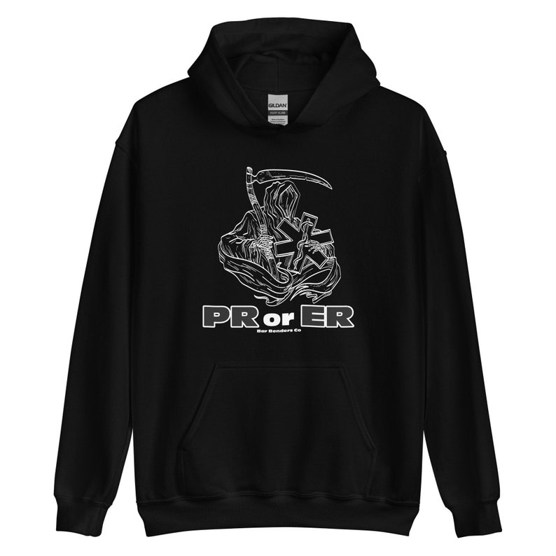 PR or ER Hoodie Gym Sweatshirt Grim Reaper Bodybuilding - Etsy