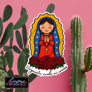Virgen de Guadalupe Sticker – Virgencita Cuida Mi Camino – Catholic Mexican Sticker – Spiritual Faith Vinyl Decal – Latino Religious Art
