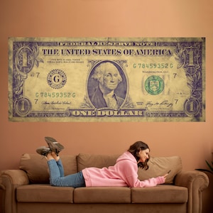 Dollar Wall Sticker – 2m Vinyl Mural | Business Office Decor, Kids Room Art, Money Wall Decal, Hustle-Inspired Room Design