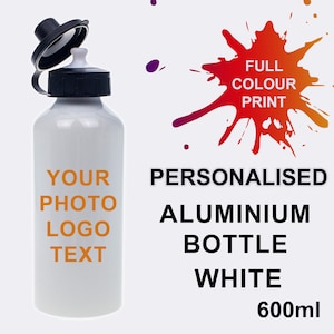 Botella de agua de aluminio personalizada con 2 tapones