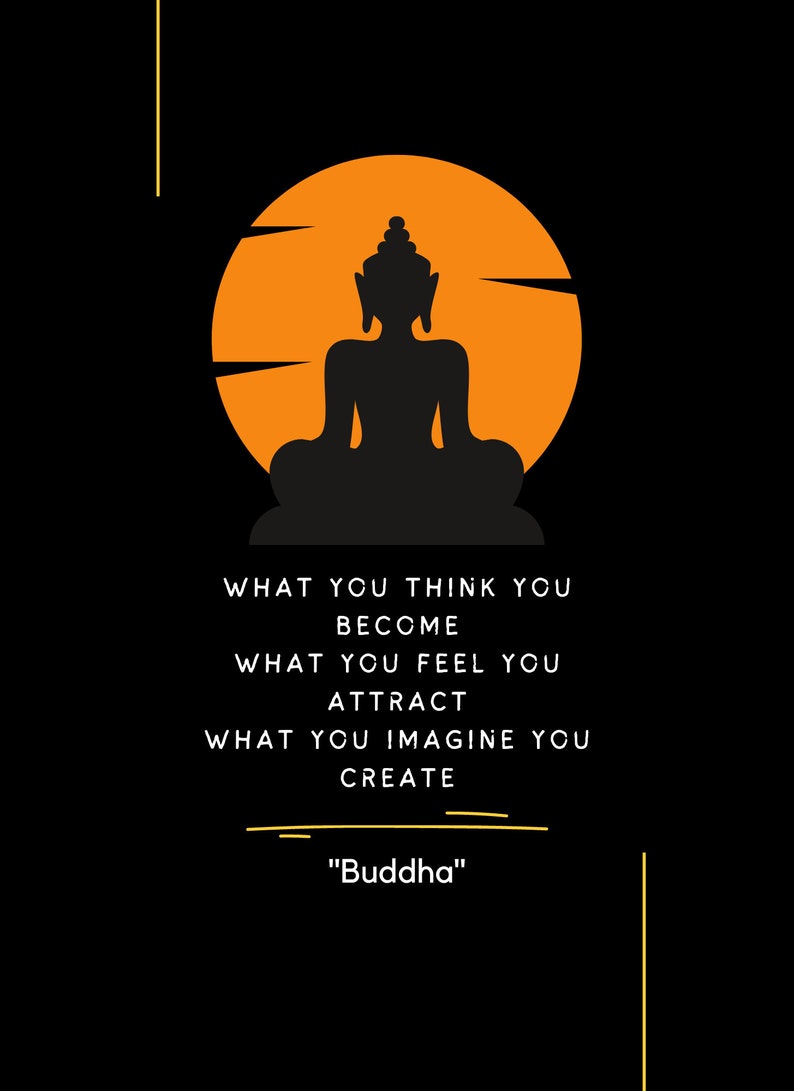 Buddha Quote Wall Art, Buddha Quote Print, Meditation Artwork