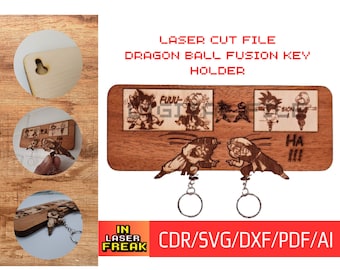 Goten and Trunks Fusion. Laser cut file. SVG, DXF, AI, and PDF. Fusion keychain.