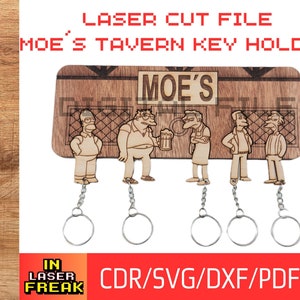 Los Simpsons - Moes Tavern . Archivo corte LASER. SVG, dxf, ai y pdf. Portallaves Los Simpsons