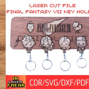 Final Fantasy VII. Fichier découpé au laser. SVG, DXF, AI et PDF. Porte-clés Final Fantasy VII.