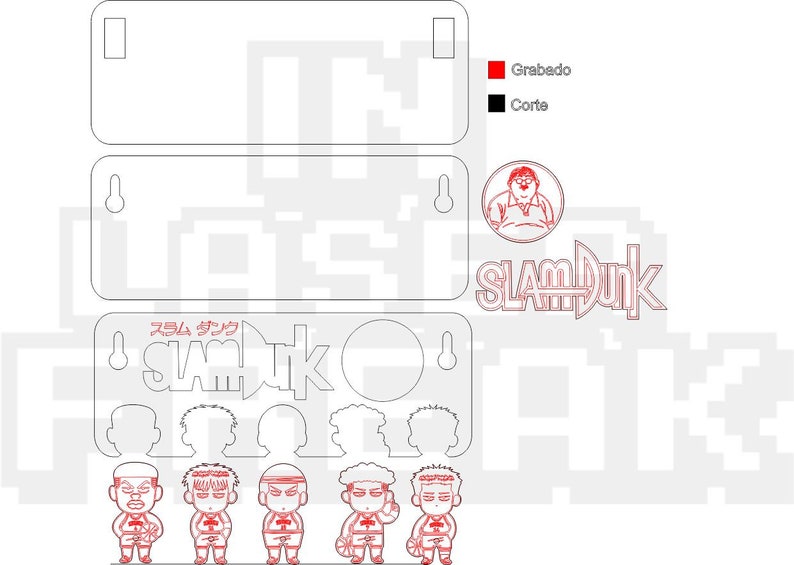 Slam Dunk . Archivo corte LASER. SVG, dxf, ai y pdf. Portallaves Slam ...