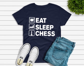 Eat Sleep Chess - Lustiges Schach Schach Schach Shirt - Bestes Geschenk für Schachspieler - Unisex Softstyle T-Shirt