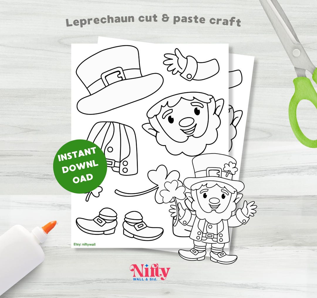Printable Build Leprechaun Cut and Paste St Patrick's Day Craft Kids ...