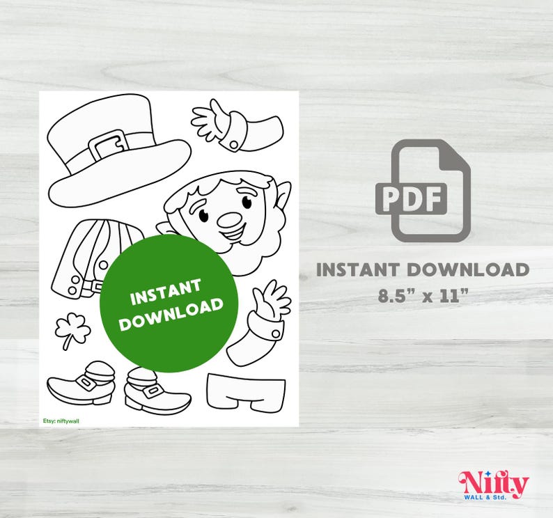 Printable Build Leprechaun Cut and Paste St Patrick's Day Craft Kids ...
