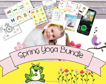Spring Yoga Bundle | Spring Yoga Lessons | Spring Yoga Curriculum | Spring Yoga Cards | Yoga Kids Teacher | Kids Yoga