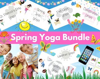Spring Yoga Bundle | Spring Yoga Lessons | Spring Yoga Curriculum | Spring Yoga Cards | Yoga Kids Teacher | Kids Yoga