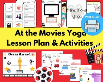 At the Movies Kids Yoga Lesson Plan | Yoga Lesson Plans | Yoga for Kids | Yoga Teacher | Yoga Kids | Kids Yoga