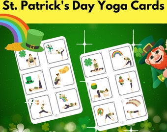 St. Patrick's Day Yoga Cards | Yoga Teacher | St. Patrick's Day Kids | St. Patrick's Day Cards | St. Patrick's Day Shamrock
