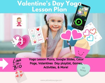 Valentine's Day Yoga Lesson Plan | Valentine's Day Yoga | Yoga Teacher for Kids | Kids Yoga | Yoga Kids | Yoga Curriculum| Valentine's Day