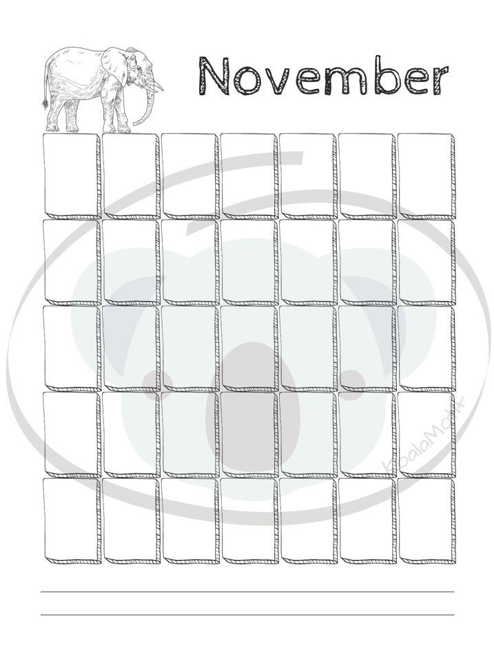 Printable Blank Calendar 12 Months - Etsy