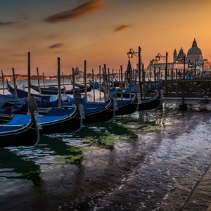 Sunset Gondolas - Grand Canal - Venice Italy