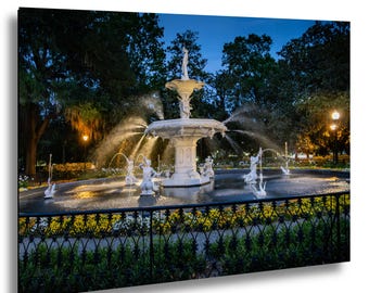 Forsyth Park Fountain at Night - Savannah, Georgia