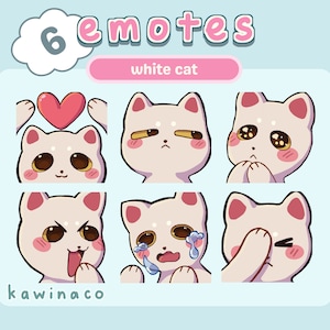 White Cat Emotes - Twitch, Discord, YouTube