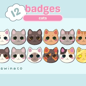 Cute Cat Badges - Twitch, Discord, YouTube