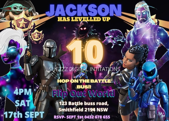 Fortnight Birthday Invitations / Digital Download/ Parties - Etsy Australia