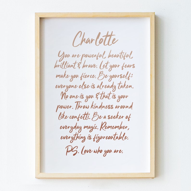 Printable Personalised Poster With Name for Teen Girl Custom Etsy