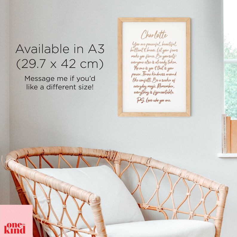 Printable Personalised Poster With Name for Teen Girl Custom Etsy