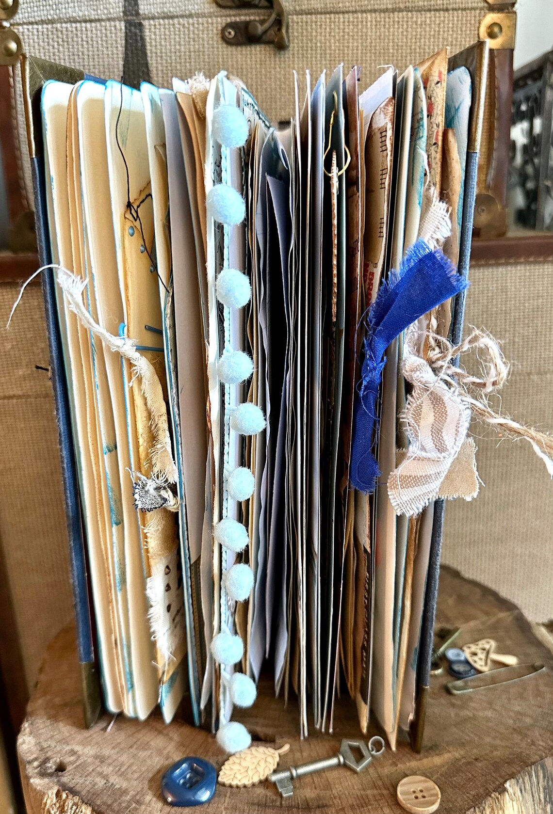 Vintage Book Journal With Writing Board Etsy