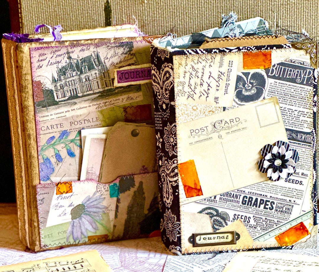 Handmade Mixed Media Junk Journal | Vintage Ephemera, Cottagecore Mulit ...