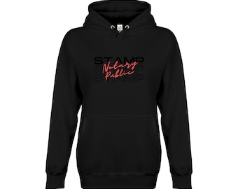 Timbre public notarié Noir Unisexe Premium Pullover Hoodie