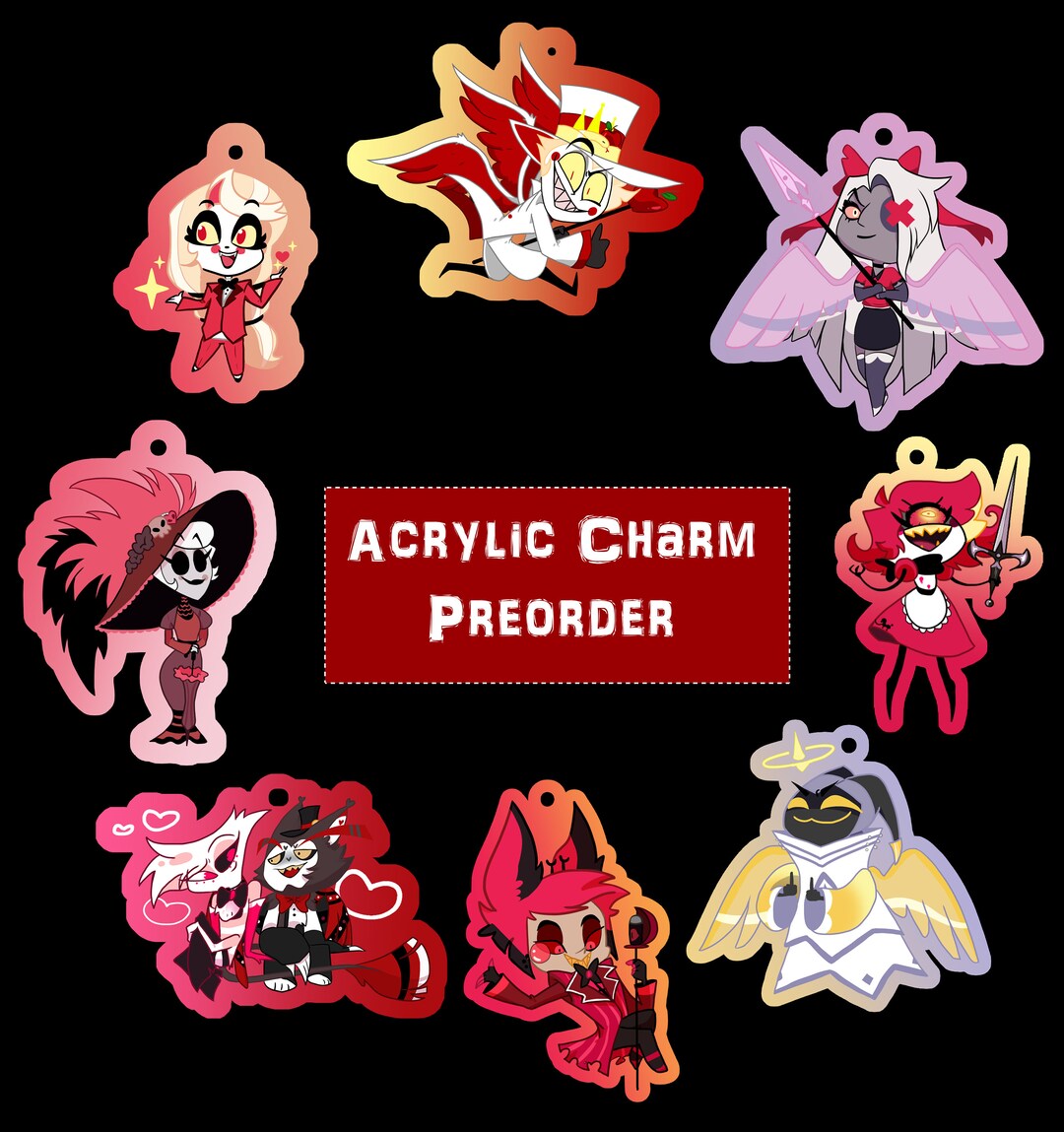 Hazbin Hotel Acrylic Charm Preorder - Etsy