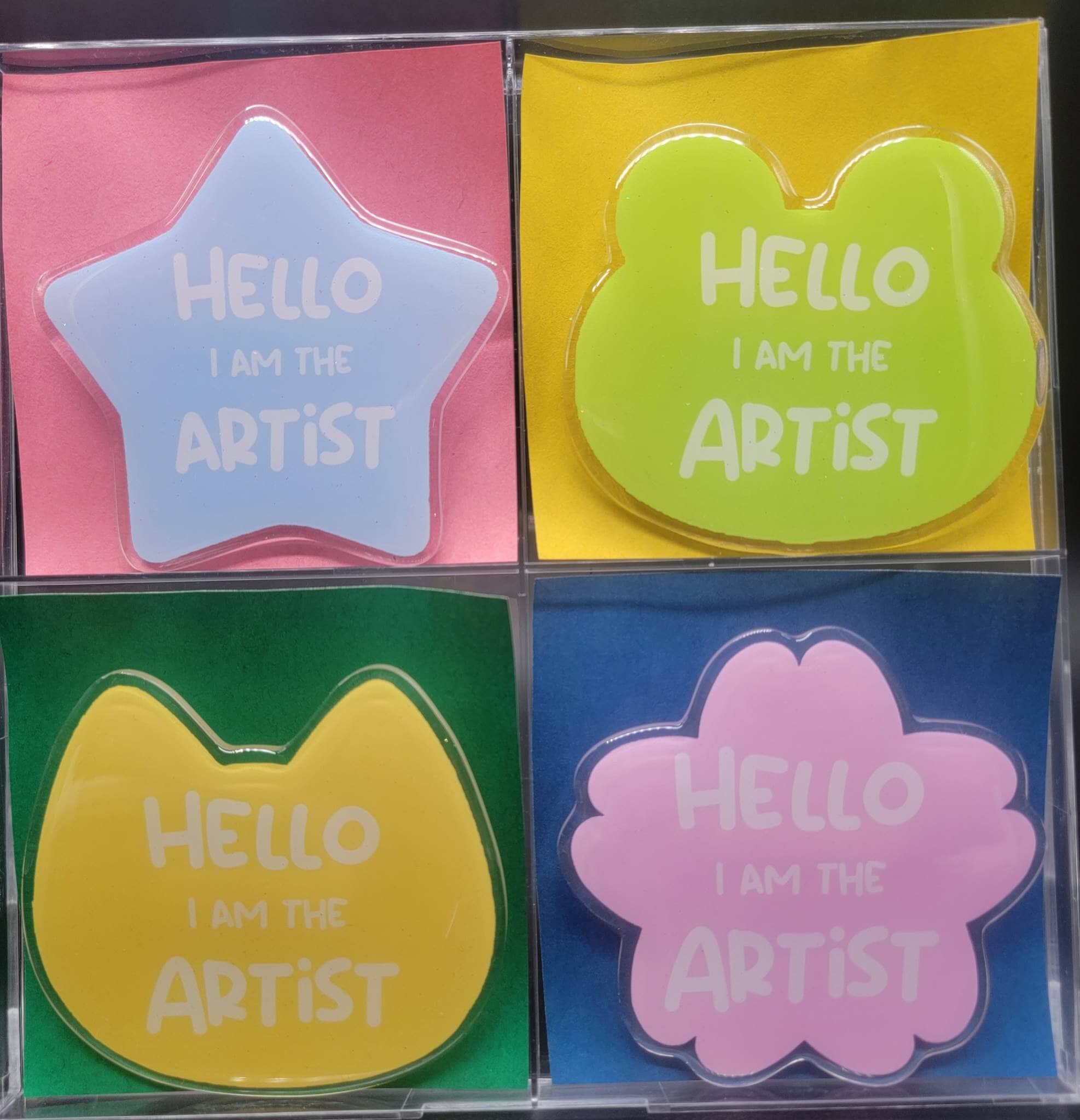 Hello I Am the Artist/helper Acrylic Badge - Etsy Hello I Am the Artist/helper Acrylic Badge - Etsy