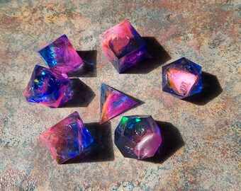 Holographic DnD dice set