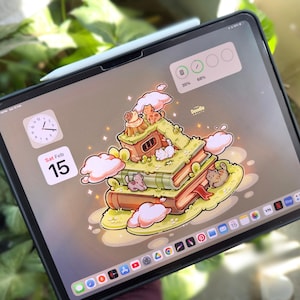 Dreamy Cats Desktop Theme Background Wallpaper Organizer Set | Lofi Garden Folder Icons Wallpaper Organizer | Kawai Desktop Organizer image 5