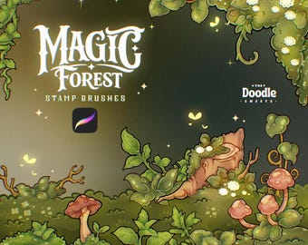 Magic Forest stamp Brushes for Procreate | Enchanted Forest Procreate Brush Decor Element | Perfect for making forest theme environment |