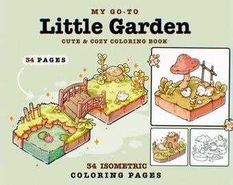 My Go-To Little Garden Coloring Pages for Isometric lovers | 34 Cozy & Comfy Isometric Printable Coloring Book Pages