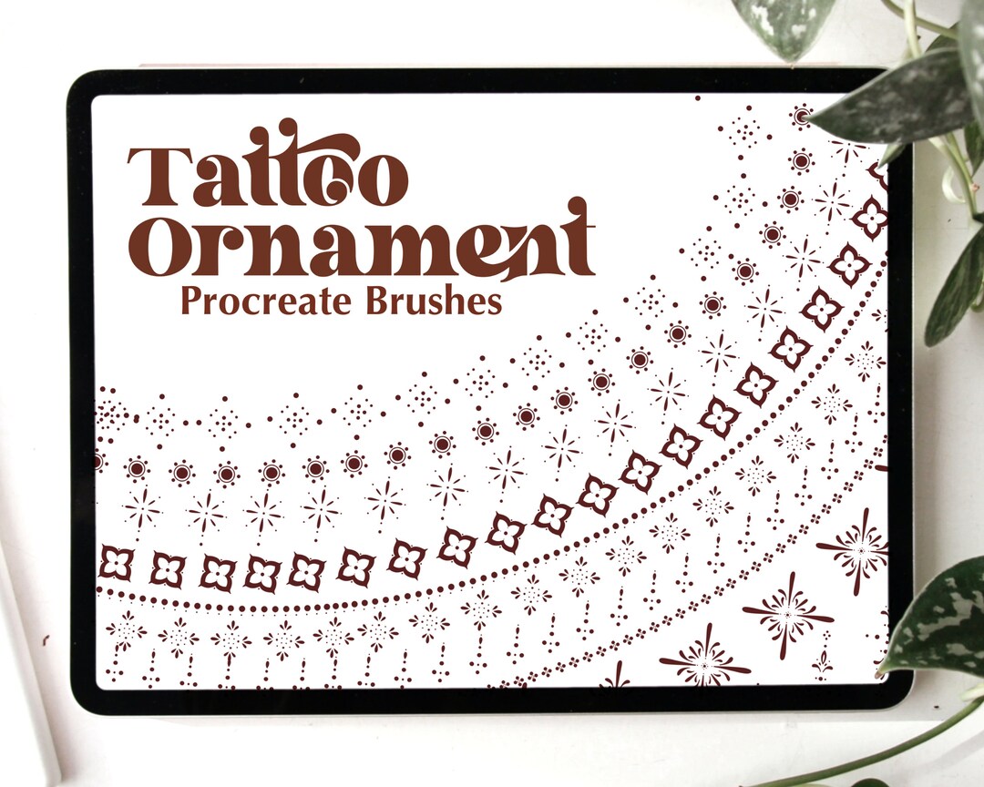 30 Tattoo Ornaments Procreate Stamp Brushes | Minimalist Ornaments ...