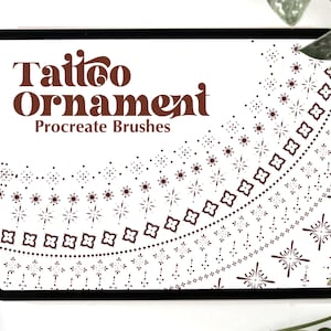 30 ornements de tatouage Procreate Stamp Brushes | ornements minimalistes Brush Set | Procréer des pinceaux de tatouage | Timbres de tatouage d&#39;éléments ornementaux