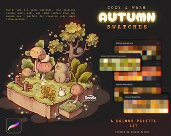 Cozy & Warm Autumn Swatches: 6 sets of Autumn Colour Pallets - TheDoodleSweets