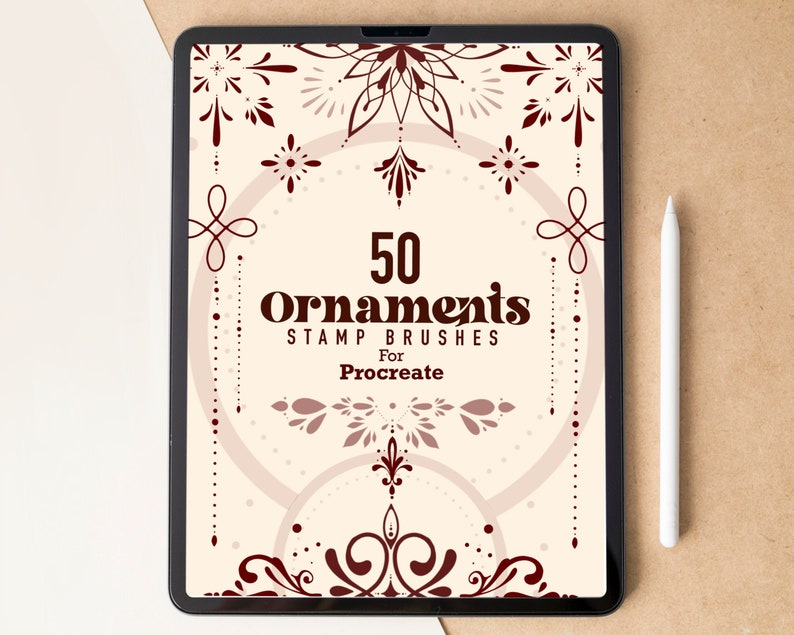 50 Ornaments Procreate Stamp Brushes | Minimalist Ornaments Brush Set ...