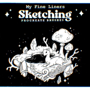 My Fine Liners Procreate Brushes | Mono Fineliner Ink Brush Set | Micron Pen Brushes for Procreate | Dotted and Dashed Stipple Line Brushes