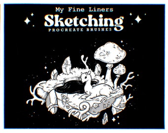 My Fine Liners Procreate Brushes | Mono Fineliner Ink Brush Set | Micron Pen Brushes for Procreate | Ink Outline set
