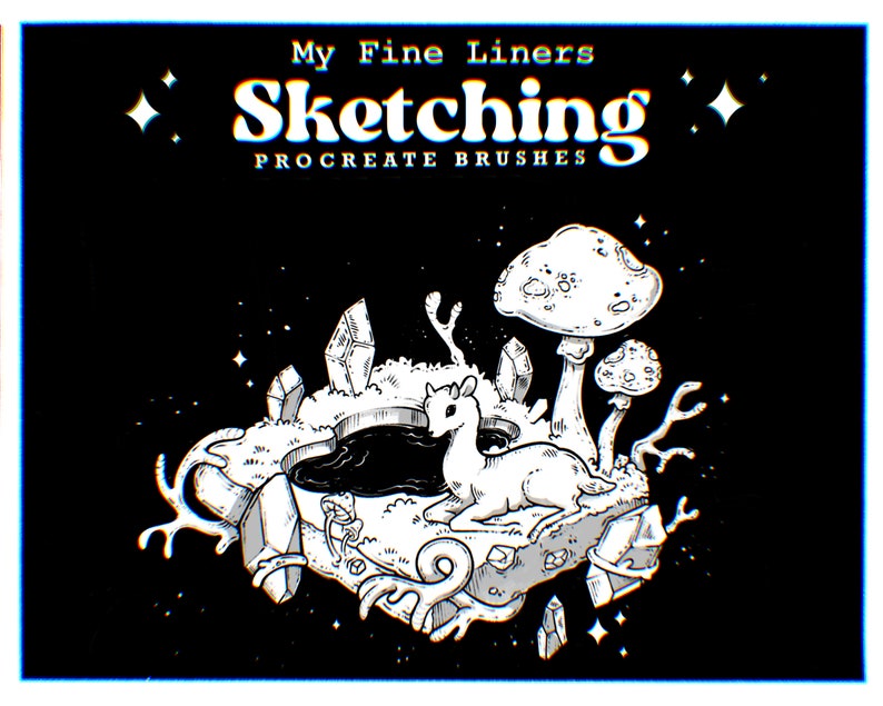 My Fine Liners Procreate Brushes | Mono Fineliner Ink Brush Set | Micron Pen Brushes for Procreate | Ink Outline set image 1