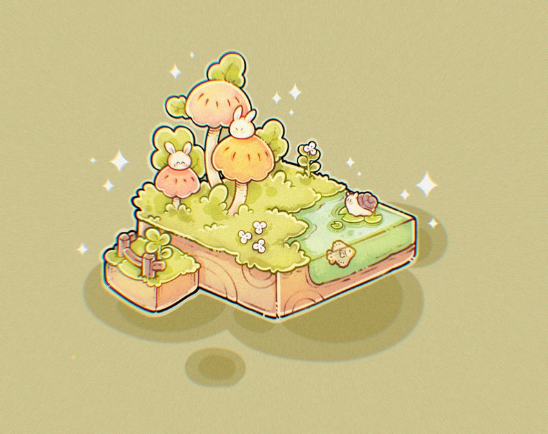Isometric Autumn Procreate Stamp Brushes | Cute Isometric Zoo Procreate ...