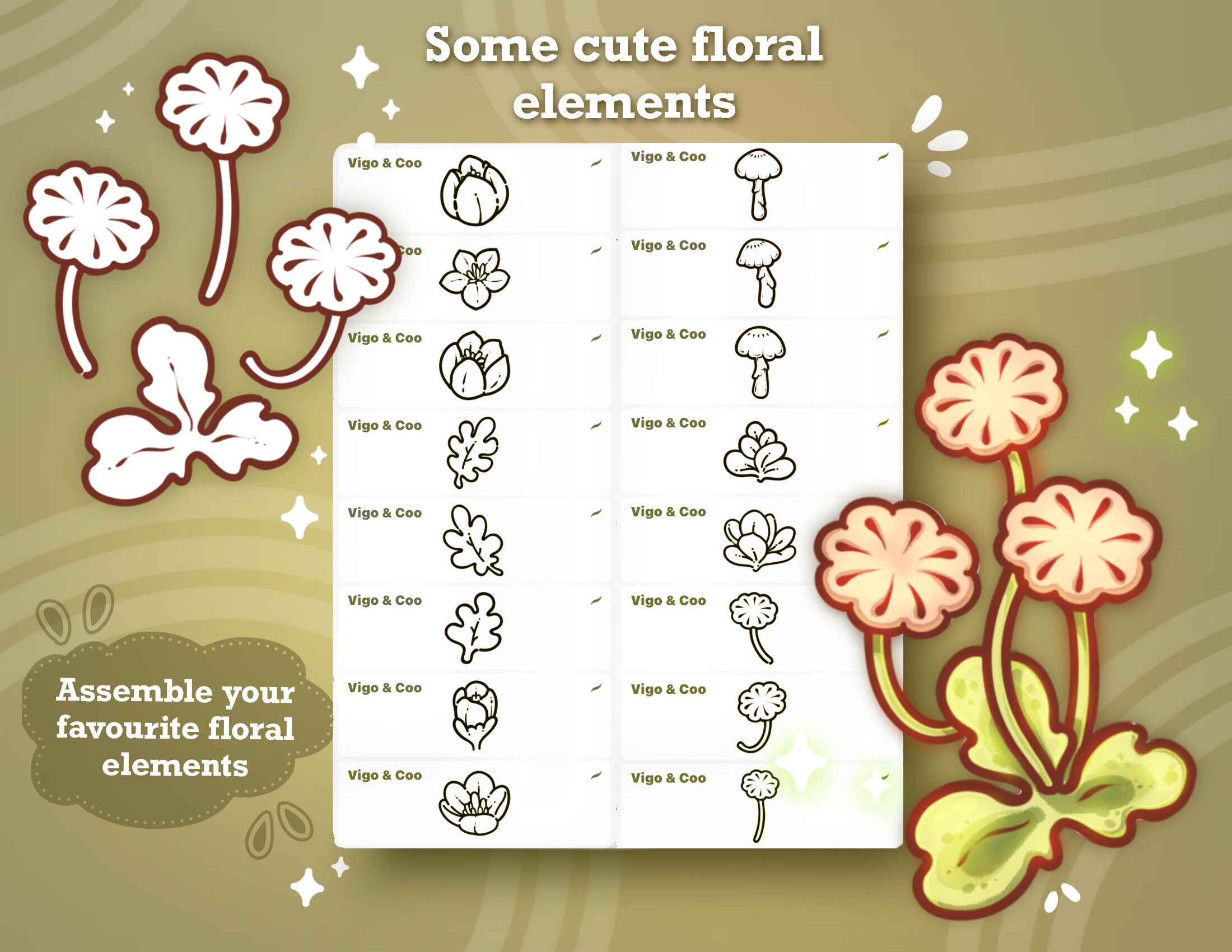 Vigo & Coo Kawaii Procreate Stamp Brushes Kawaii Procreate - Etsy