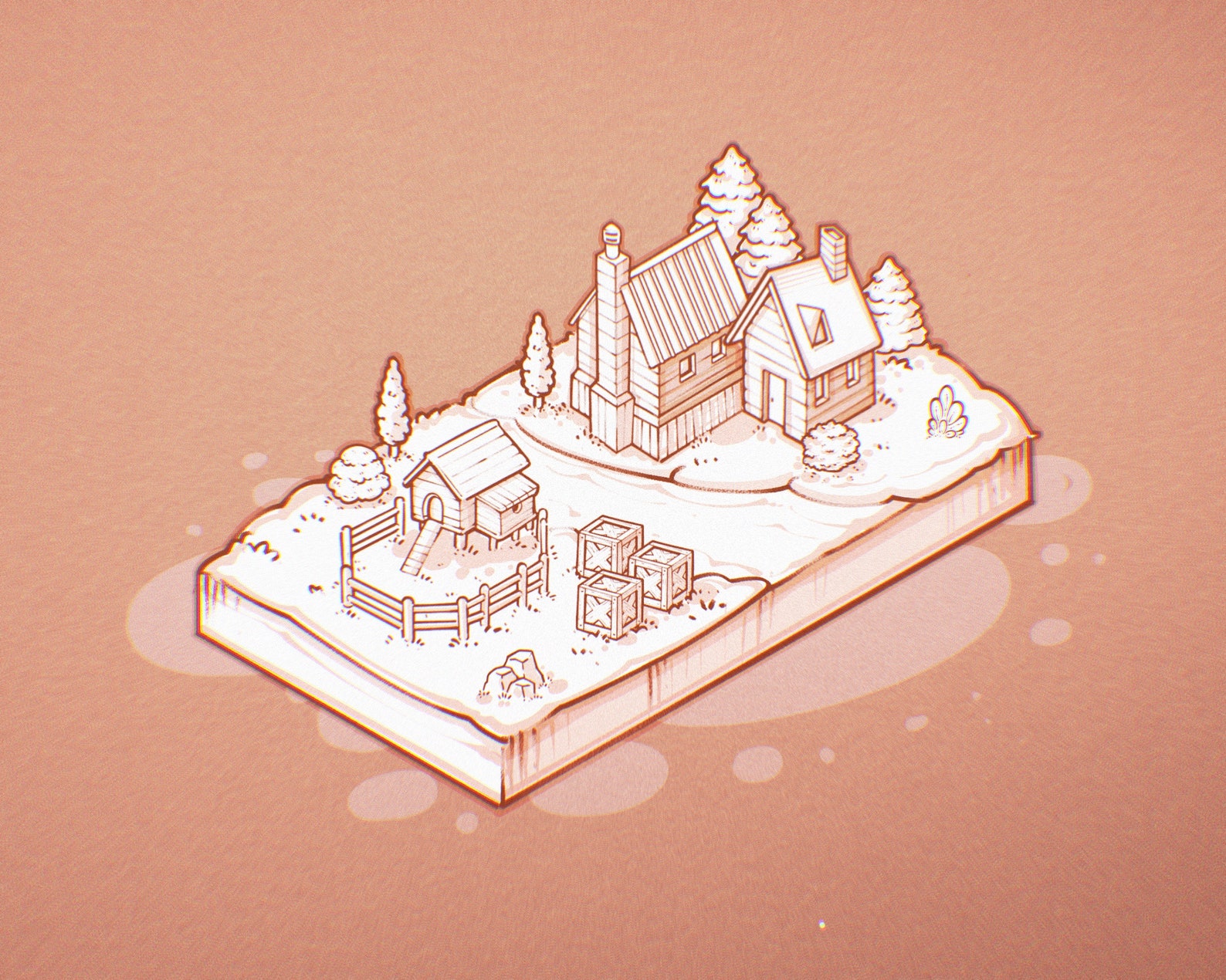 Procreate Map. House The Isometric Landscape Procreate Stamp Brushes | Isometric Map Builder ...