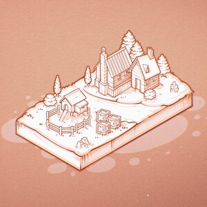 The Isometric Landscape Procreate Stamp Brushes | Isometric Map Builder ...