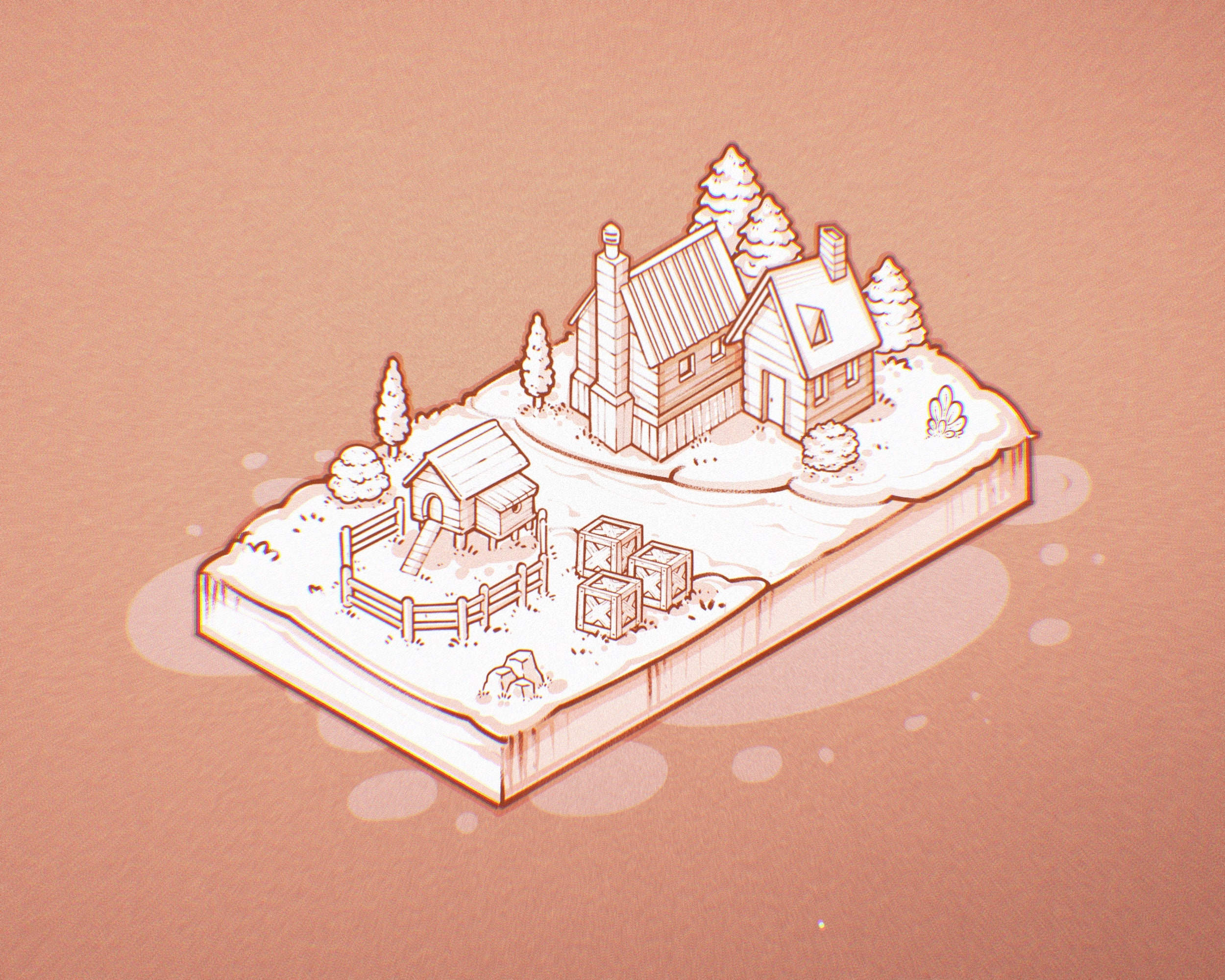 The Isometric Landscape Procreate Stamp Brushes | Isometric Map Builder ...