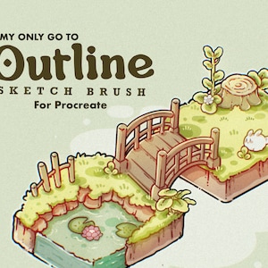 My Go-To Outline Lineart Brush Set | Textured Lineart Brushes for Procreate | Procreate Texture Paint Brushes | Soft Oil Chalk Brush set