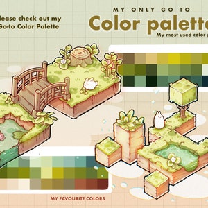 Isometric Kawaii Garden Procreate Stamp Brushes | Cute Isometric Zoo ...
