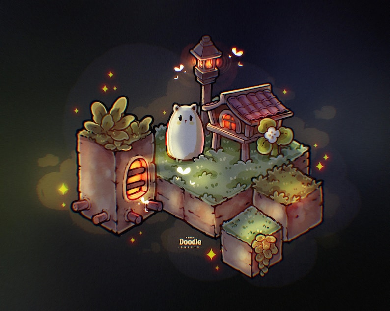 Isometric Fantasy Land Procreate Stamp Brushes | Cute Isometric Gaming ...